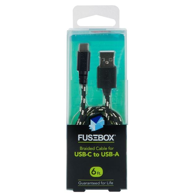 USB-C to USB-A Cable, Braided, 6 ft.