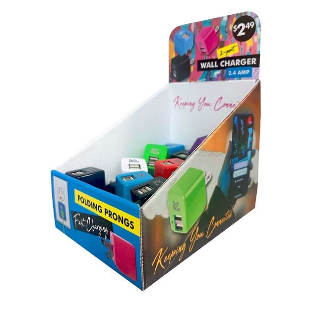 2-Port USB-A Wall Charger Countertop Display